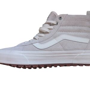 Vans High Top Sneaker in Light Taupe & White